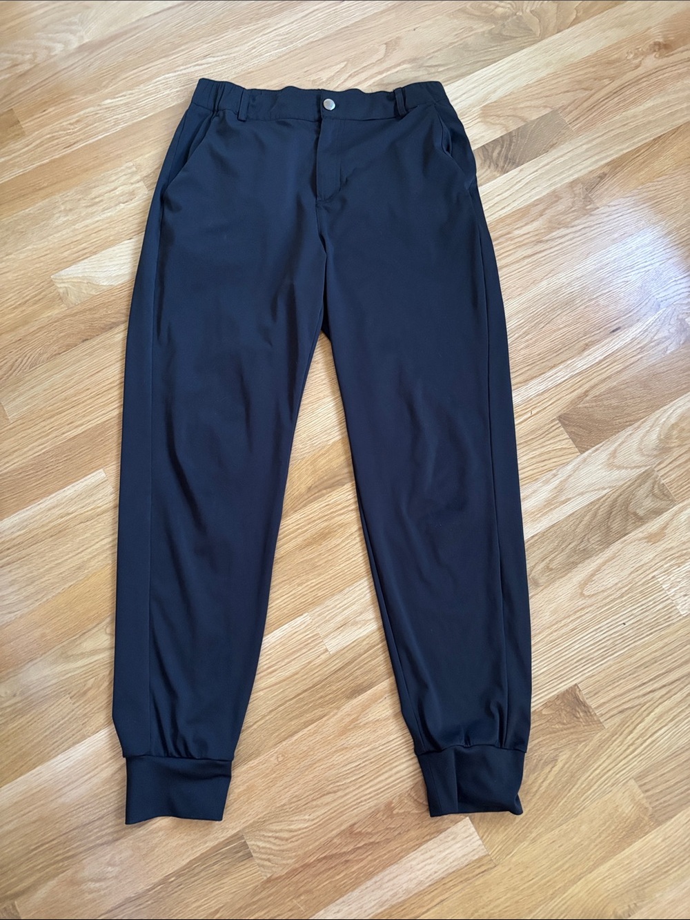 Men's Black Jogger Trousers with Elastic Cuffs